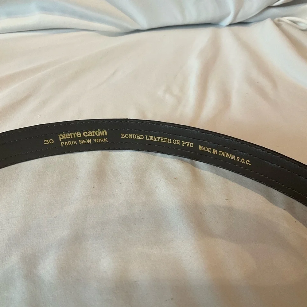 Pierre Cardin Leather Belt Size 30 Dark Brown